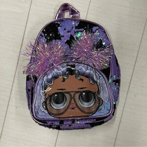 NWOT L.O.L. Surprise! Girls Always LOL Mini Backpack Purple/Black Sequin